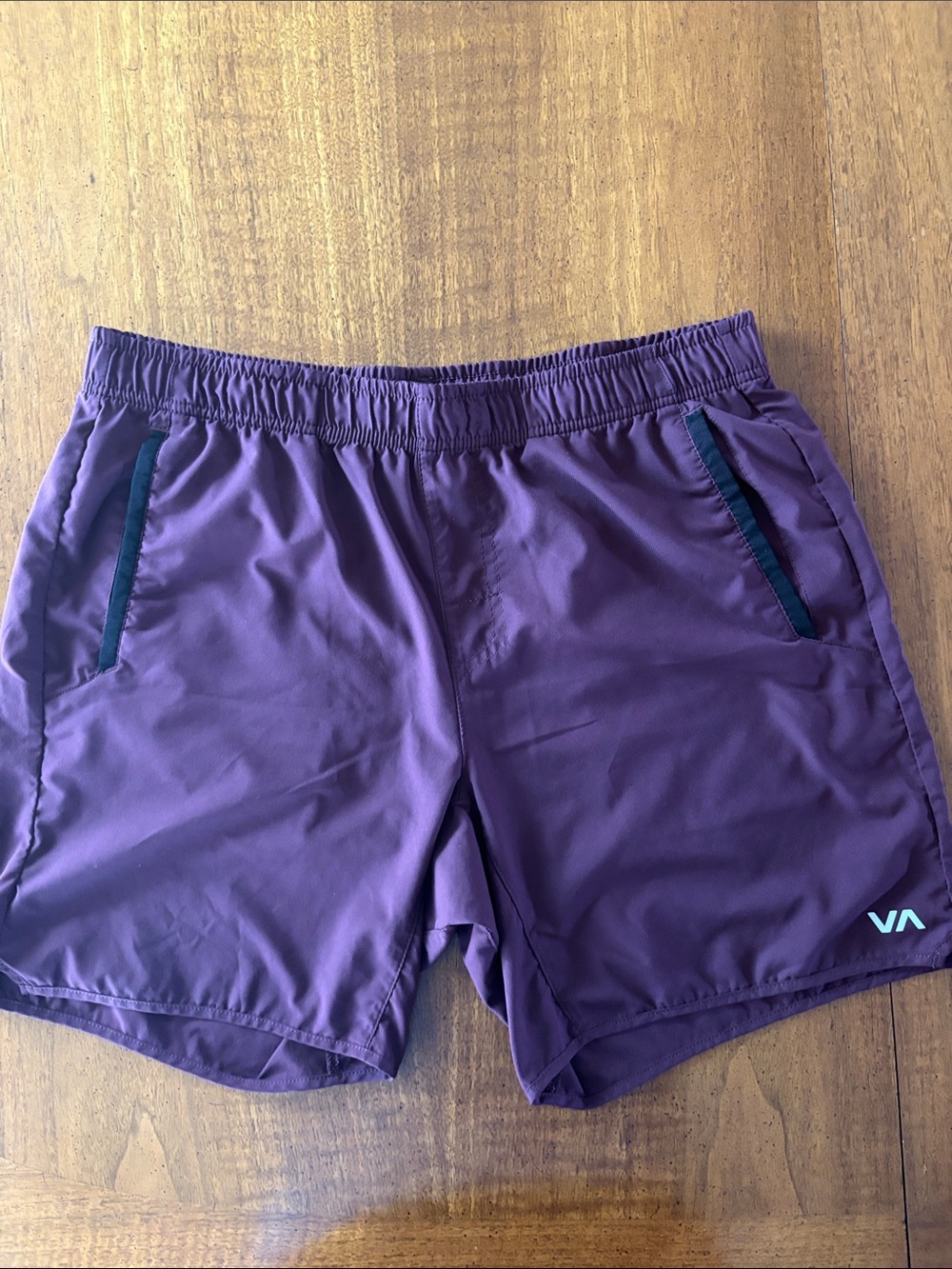 RVCA Men's Burgundy Athletic Shorts